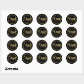 Elegantes Gold Vegan Leaf Runder Aufkleber (Blatt)