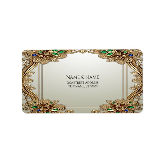 Elegantes Gold Verziert Address Label Adressaufkleber (Vorne)