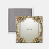 Elegantes Gold Verziert Magnet (Vorderseite/Rückseite)