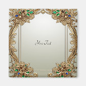 Elegantes Gold Verziert Magnet (Vorne)