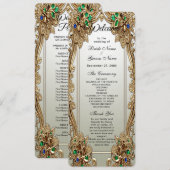 Elegantes Gold Verziert Wedding Program Programm (Vorne/Hinten)