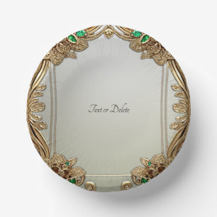Elegantes Gold Verziertes Pappteller
