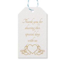 Elegantes Gold Vielen Dank Herz Gastgeschenk Hochz