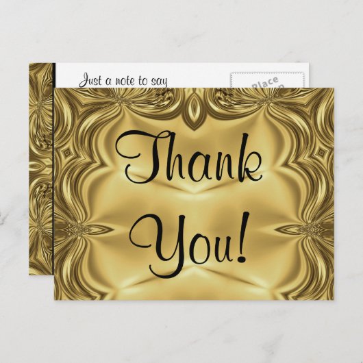 Elegantes Gold Vielen Dank Postkarten (Vorne/Hinten)