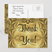 Elegantes Gold Vielen Dank Postkarten (Vorne/Hinten)