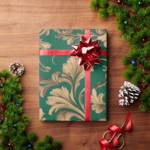 Elegantes Gold Vintag Damaskus Geschenkpapier