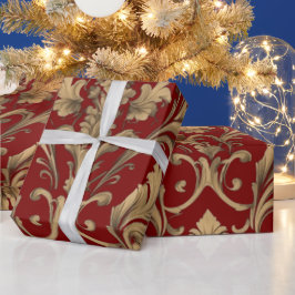 Elegantes Gold Vintag Damaskus Geschenkpapier