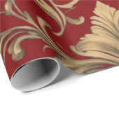 Elegantes Gold Vintag Damaskus Geschenkpapier (Rolleneckpunkt)