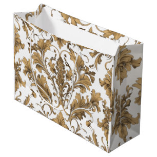 Elegantes Gold Vintag Damaskus Große Geschenktüte