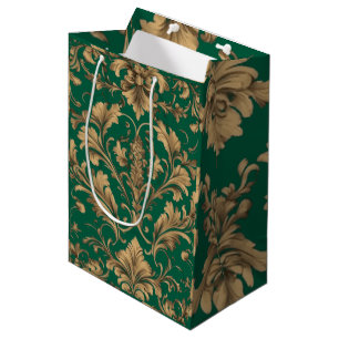 Elegantes Gold Vintag Damaskus Mittlere Geschenktüte