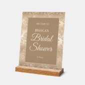 Elegantes Gold Vintages Brautparty Willkommen Acrylschild (Winkel)