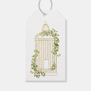 Elegantes Gold-Vogelkäfig-Geschenk-Anhänger mit Ef Geschenkanhänger