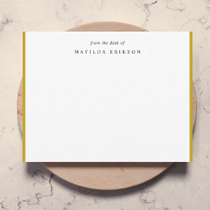 Elegantes Gold vom Schreibtisch aus Mitteilungskarte