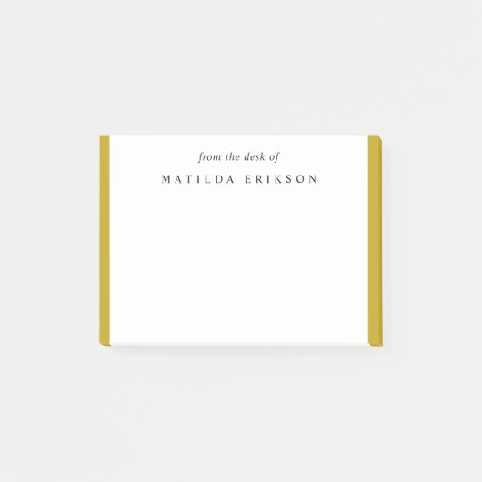 Elegantes Gold vom Schreibtisch aus Post-it Klebezettel (Vorderseite)