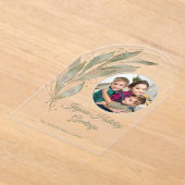 Elegantes Gold Watercolor Botanisches Foto Acryleinladungen (Ablage )