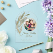 Elegantes Gold Watercolor Botanisches Foto Acryleinladungen (Insitu (Hochzeit))