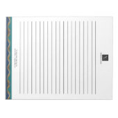 Elegantes Gold Wave Blue Aquamarin Logo Business Notizblock (Vorderseite)