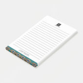 Elegantes Gold Wave Blue Aquamarin Logo Business Post-it Klebezettel (angewinkelt)