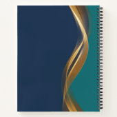 Elegantes Gold Wave Blue Aquamarin mit Business-Lo Notizblock (Rückseite)