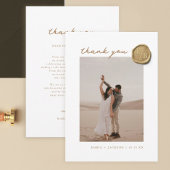Elegantes Gold Wax Siegel Foto Hochzeit Vielen Dan Dankeskarte