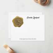 Elegantes Gold Wax Siegel mit Leo Mitteilungskarte (Vorderseite/Rückseite Beispiel)