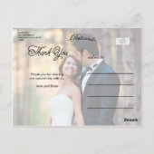 Elegantes Gold Wedding Foto Danke Postcard Postkarte (Rückseite)