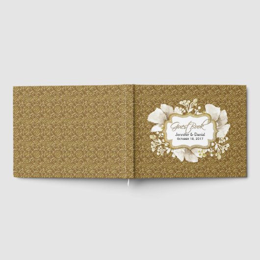 Elegantes Gold Wedding Gästebuch (Voll)