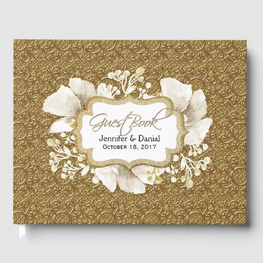 Elegantes Gold Wedding Gästebuch (Vorderseite)