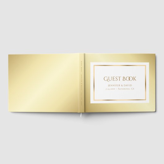 Elegantes Gold Wedding Gästebuch (Voll)