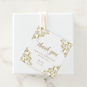 Elegantes Gold Wedding Luxury Vintag Geschenkanhänger