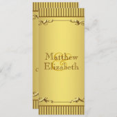Elegantes Gold Wedding Menu Programm (Vorne/Hinten)