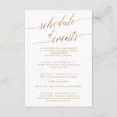 Elegantes Gold Wedding Weekend Veranstaltungsprogr Begleitkarte (Vorderseite)