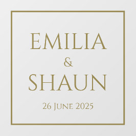 Elegantes Gold Wedding Window Fensteraufkleber