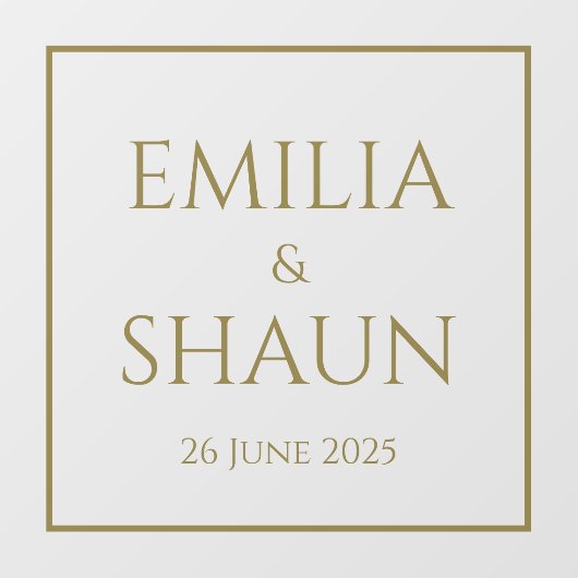 Elegantes Gold Wedding Window Fensteraufkleber (Blatt)