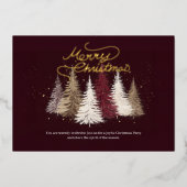 Elegantes Gold Weihnachts-Party Folieneinladung (Vorderseite)