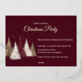 Elegantes Gold Weihnachts-Party Folieneinladung (Rückseite)