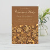 Elegantes Gold Weihnachts-Party Winter Glam Einladung (Stehend Vorderseite)