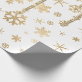 Elegantes Gold Weihnachts-Schneeflockenmuster Driv Geschenkpapier (Ecke)