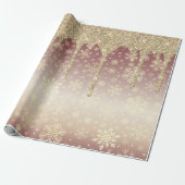Elegantes Gold Weihnachts-Schneeflockenmuster Driv Geschenkpapier (Ungerollt)