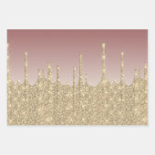 Elegantes Gold Weihnachts-Schneeflockenmuster Driv Geschenkpapier Set (Vorderseite 3)