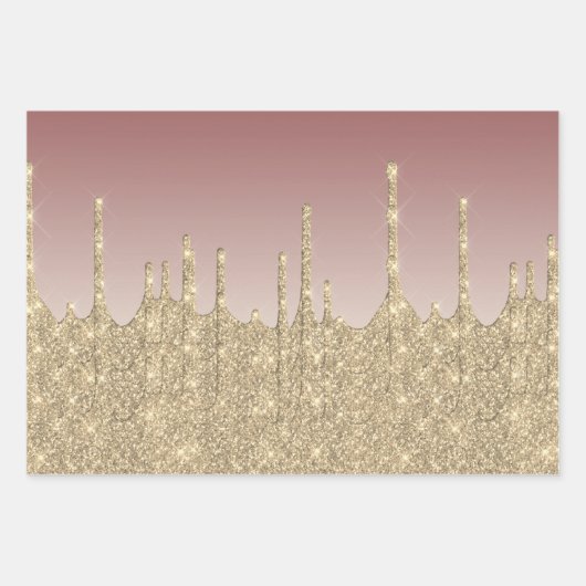 Elegantes Gold Weihnachts-Schneeflockenmuster Driv Geschenkpapier Set (Vorderseite 3)