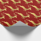 Elegantes Gold Weihnachtsbaum Geschenkpapier (Ecke)