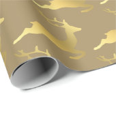 Elegantes Gold Weihnachtsbaum-Muster Geschenkpapier (Rolleneckpunkt)