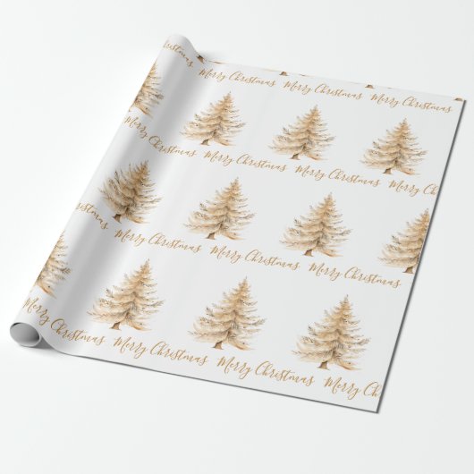 Elegantes Gold Weihnachtsbaum Wrapping Paper Geschenkpapier (Ungerollt)