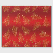 Elegantes Gold-Weihnachtsbaummuster Geschenkpapier (Flach)