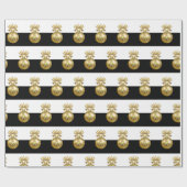 Elegantes Gold Weihnachtsgeschmack Geschenkpapier (Flach)