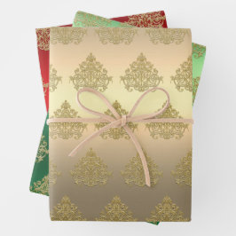 Elegantes Gold Weihnachtsgeschmack Geschenkpapier Set