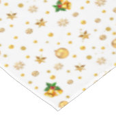 Elegantes Gold Weihnachtsmuster auf Weiß Tischdecke (Schrägansicht)