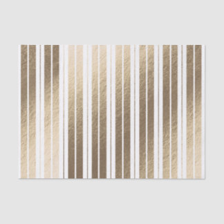 Elegantes Gold-Weiß-Gestreift Seidenpapier