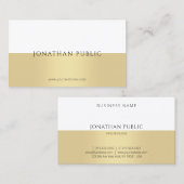 Elegantes Gold Weiß Modernes Einfaches Beruflich Visitenkarte (Vorne/Hinten)